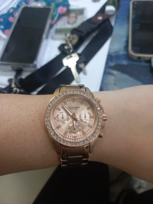 Valentino 20121662-ROSE GOLD - ROSE DIAL EXCALIBUR IP ROSE GOLD STAINLESS STEEL BAND STRAP Watch for Women