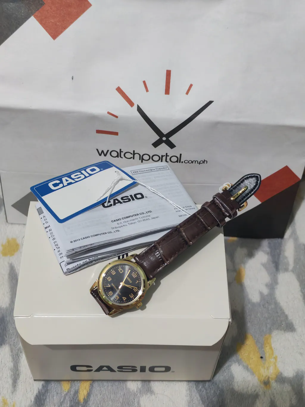 Casio LTP-V001GL-1B Brown Leather Watch for Women