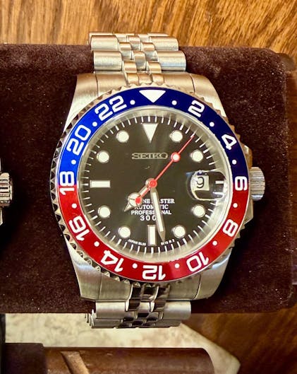 Pepsi GMT Watch Mod | Blue Red NH35 Stainless Steel