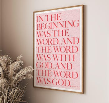 All The Words Jesus Spoke - PREMIUM Fine Art Poster - Scripture Red