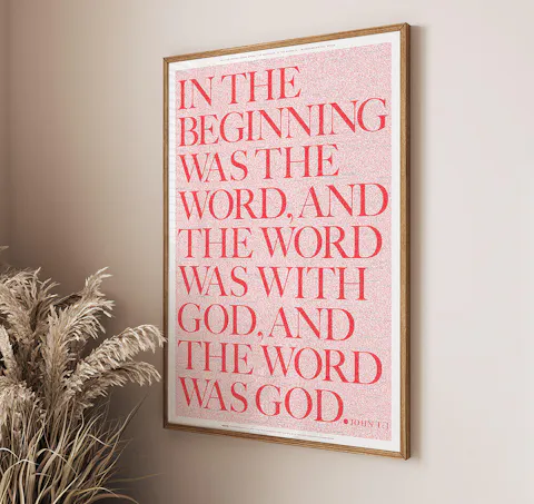 All The Words Jesus Spoke - PREMIUM Fine Art Poster - Scripture Red