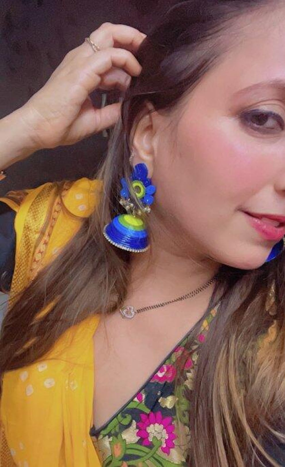 Aadarshni jhumka - Peacock theme