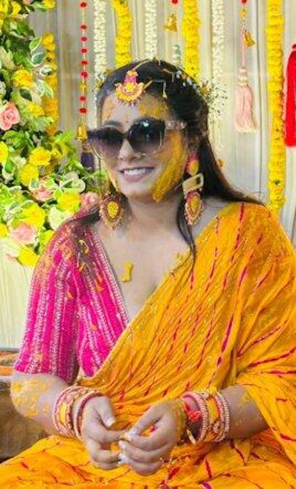 Nirali dangler - Mustard and Lime Green