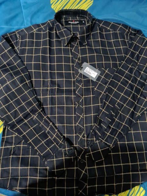 Handwoven Organic Cotton Black Checks Fitted Men Shirt