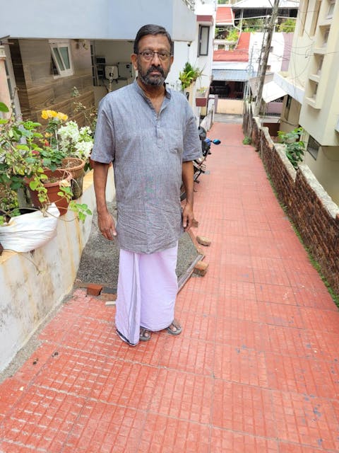 Black Gray Handwoven Organic Cotton Men Kurta