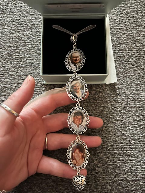 Something Blue Wedding Photo charms Custom Made or DIY Bouquet memory Charms for Family photos and Initials (Includes everything you need)