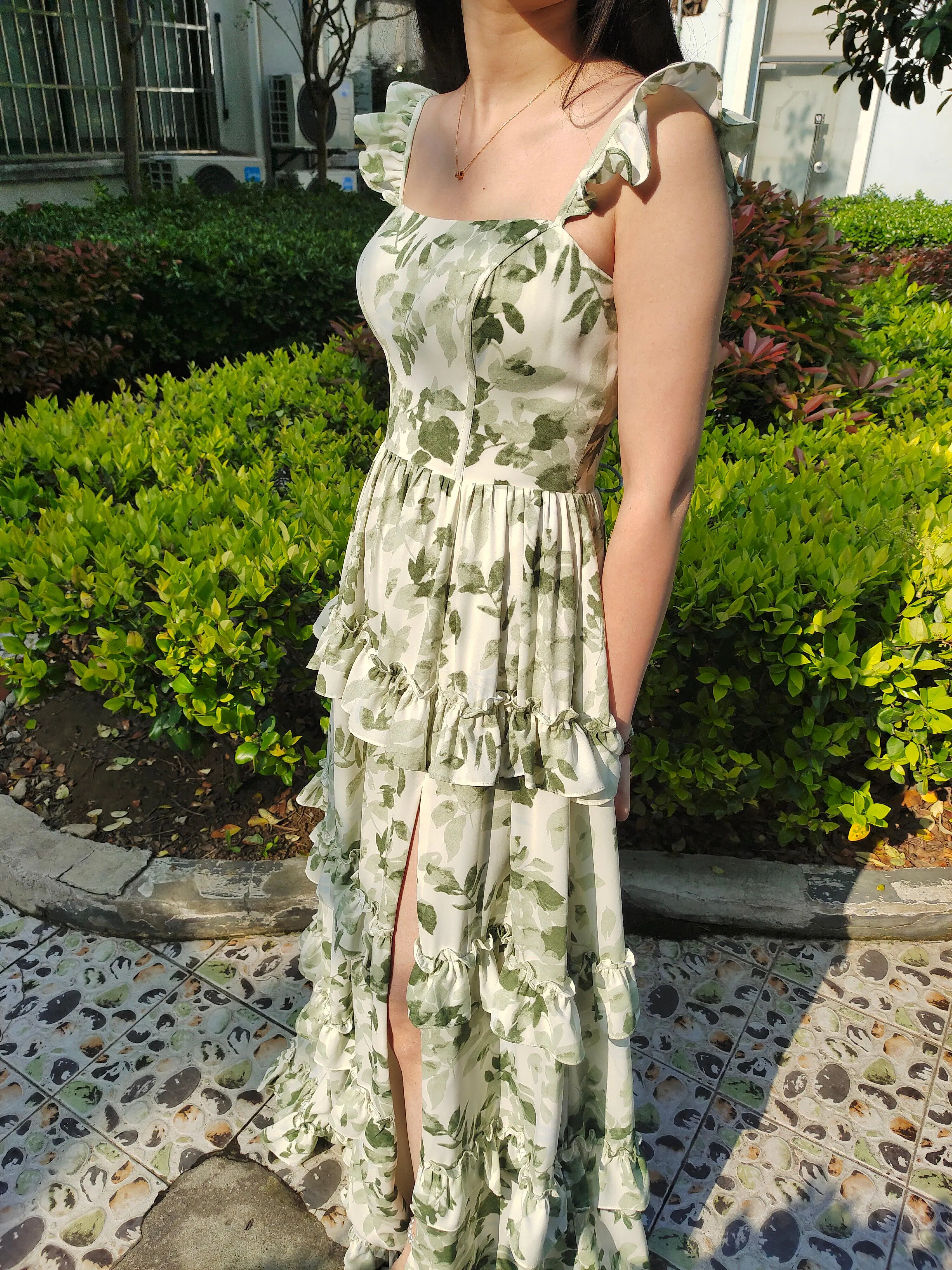 A Line Strapless Satin Sheath Long Green Bridesmaid Dress