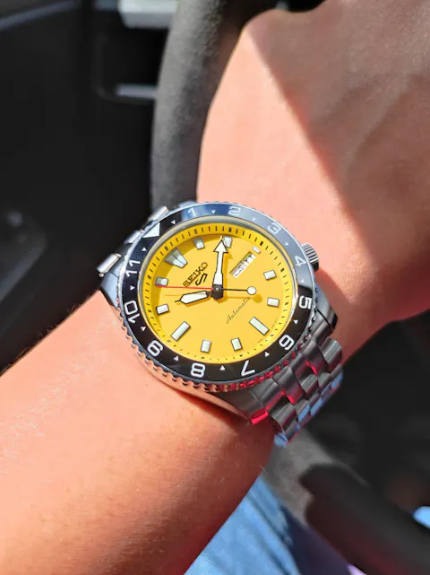 SKX007/SRPD Chapter Ring: Yellow with Black Markers