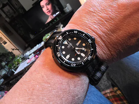 SKX007 Tuna: Brushed Black with Black Shroud