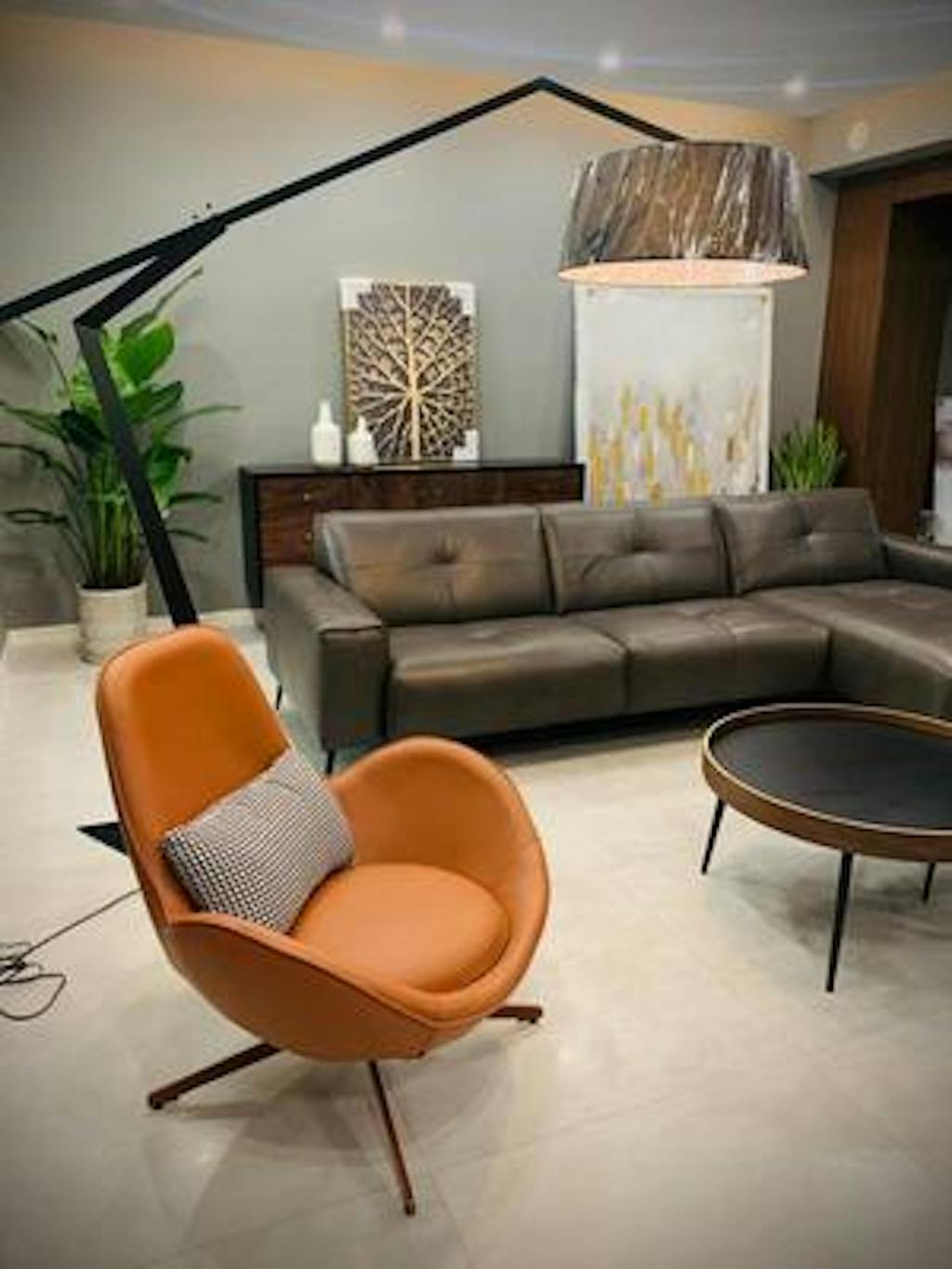 Snail Armchair Brown Leather Armchair Weilai Concept