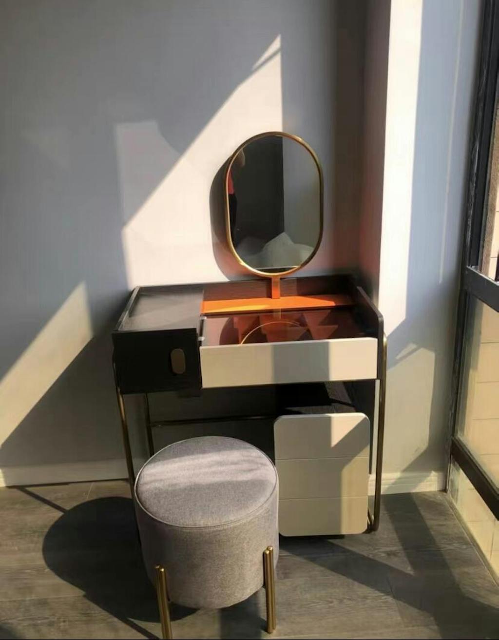 J2 Long Mirror Dressing Table Grey Dressing table Weilai Concept