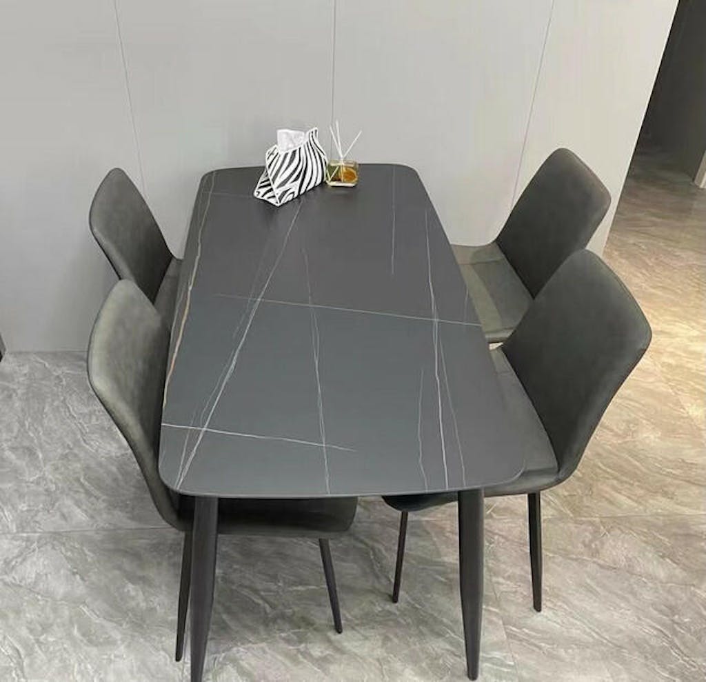 Samirah Dining Table Sets, Marble Black Dining Table Weilai Concept