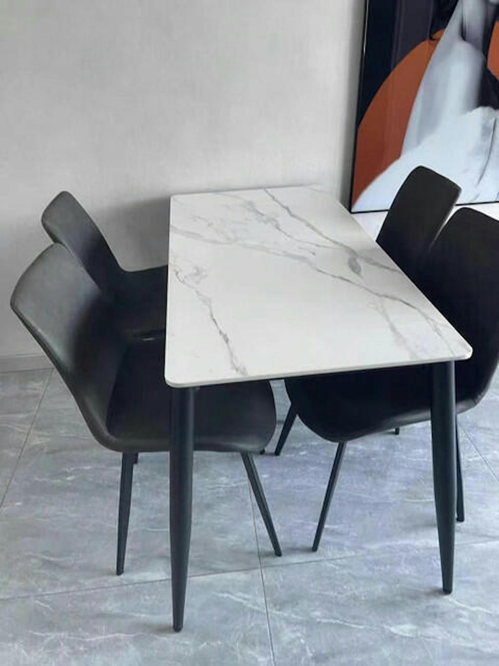 Samirah Dining Table Sets, Marble Black Dining Table Weilai Concept