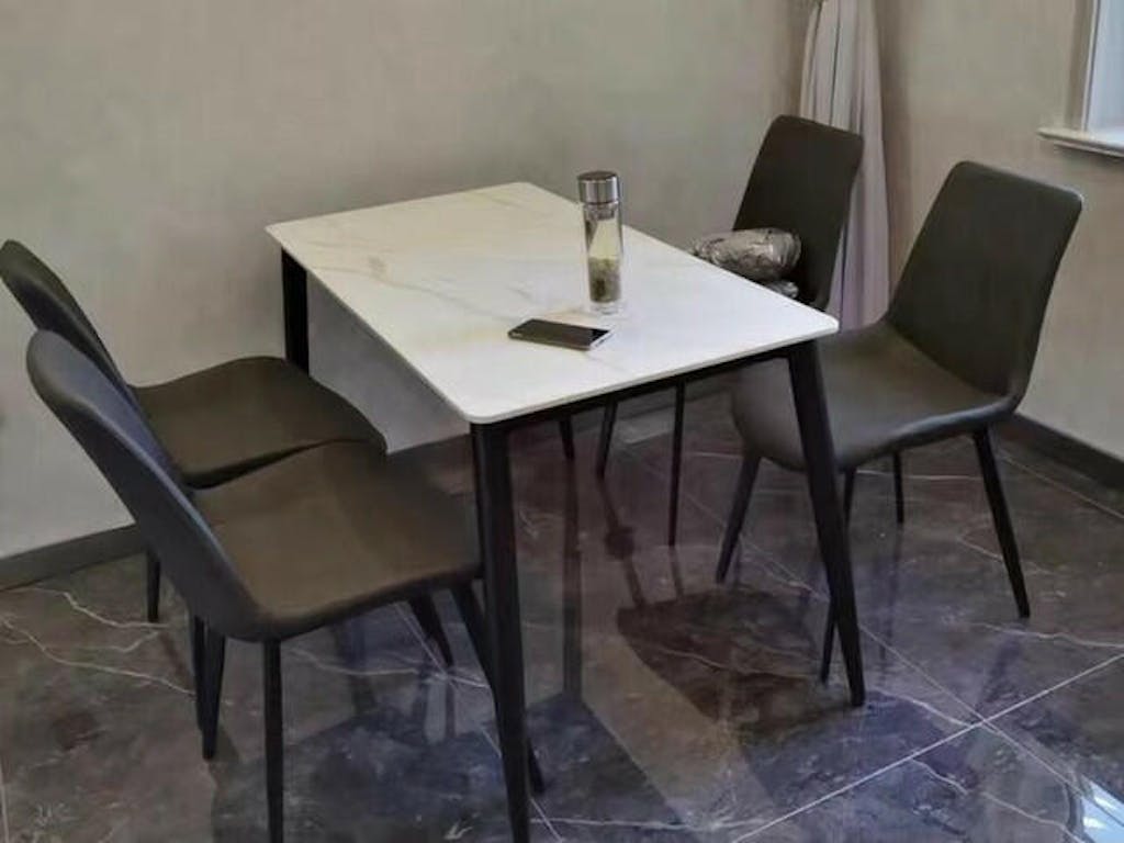 Samirah Dining Table Sets, Marble Black Dining Table Weilai Concept