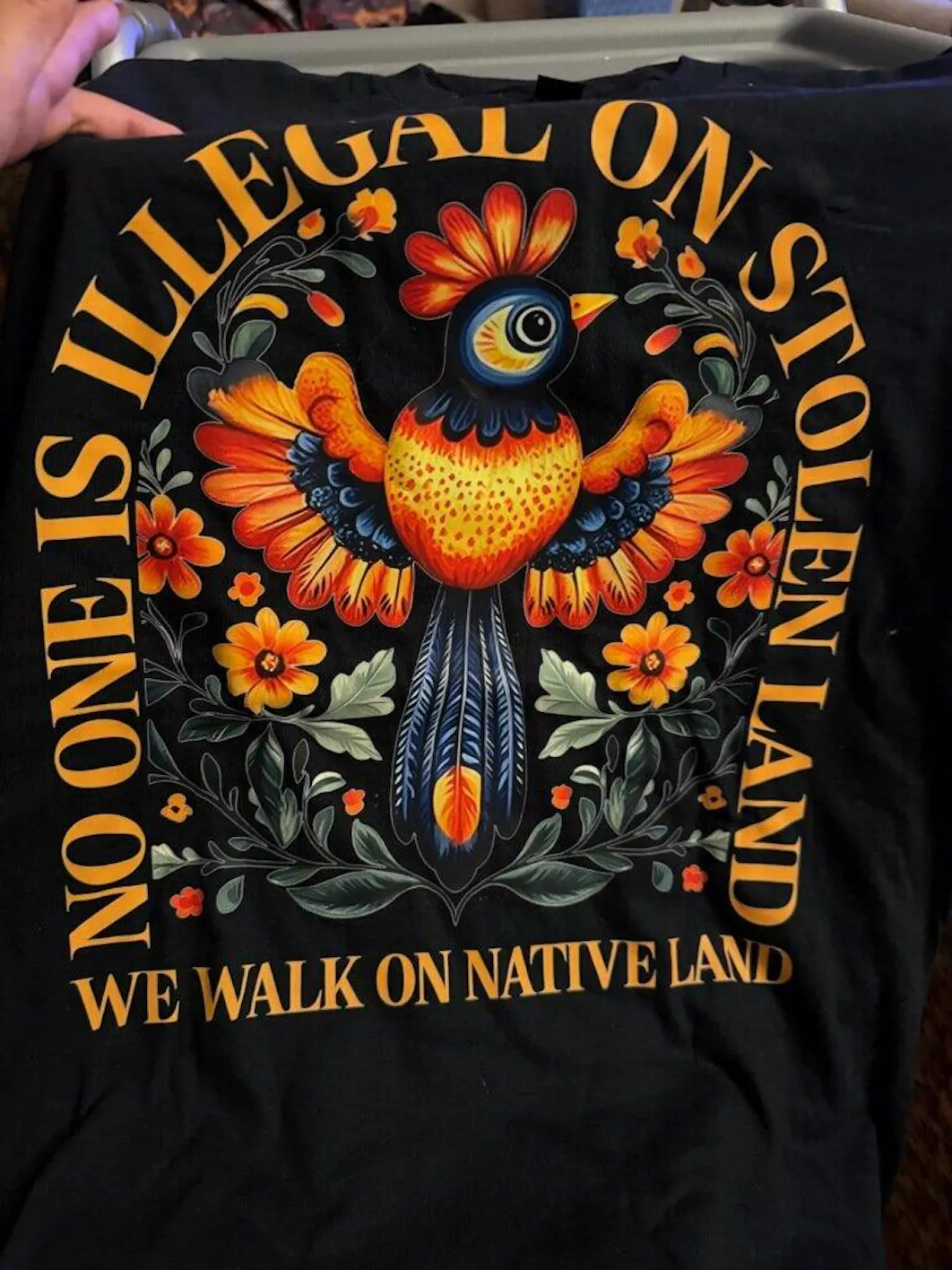 No One Is Illegal On Stolen Land. We Walk On Native Land - One Side Unisex T-Shirt/Hoodie/Sweatshirt