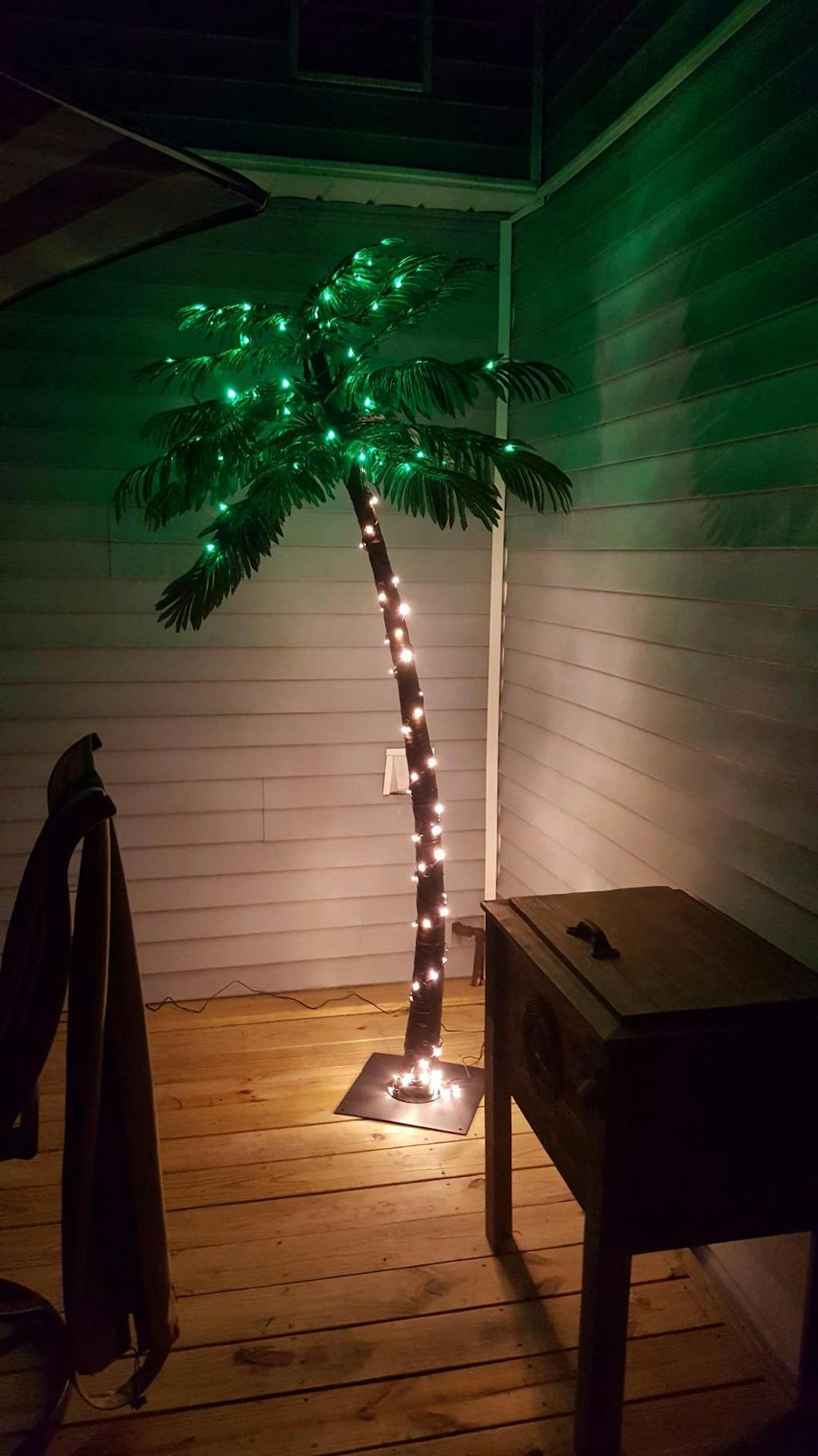 Premium Artificial Lighted Palm Tree Outdoor Fake Tree with LED olorange