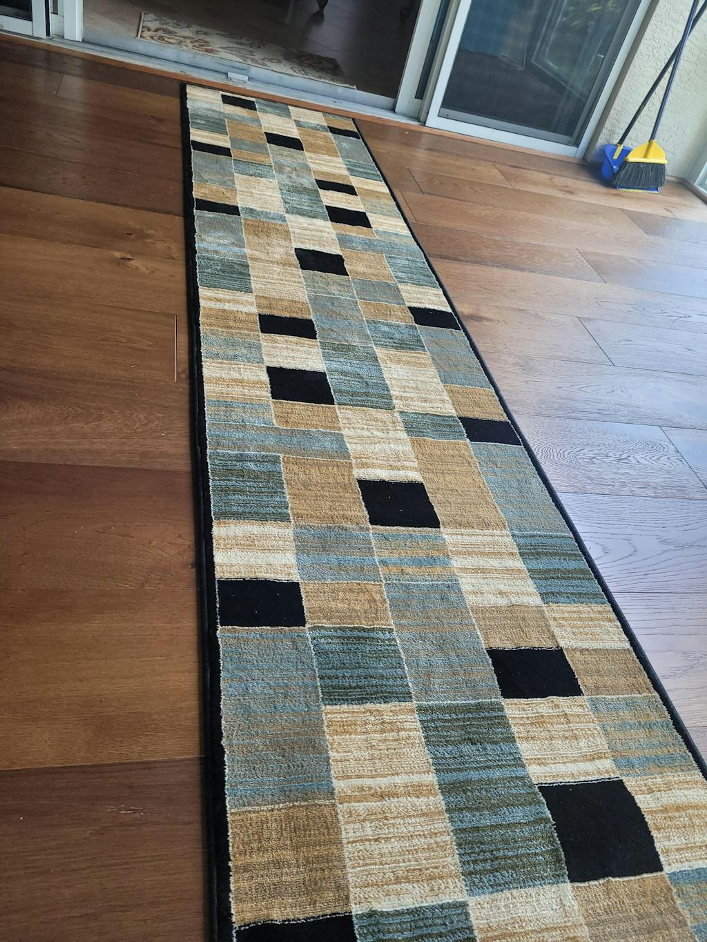 Well Woven Custom Size Runner Barclay Geometric Modern Blue Choose Your