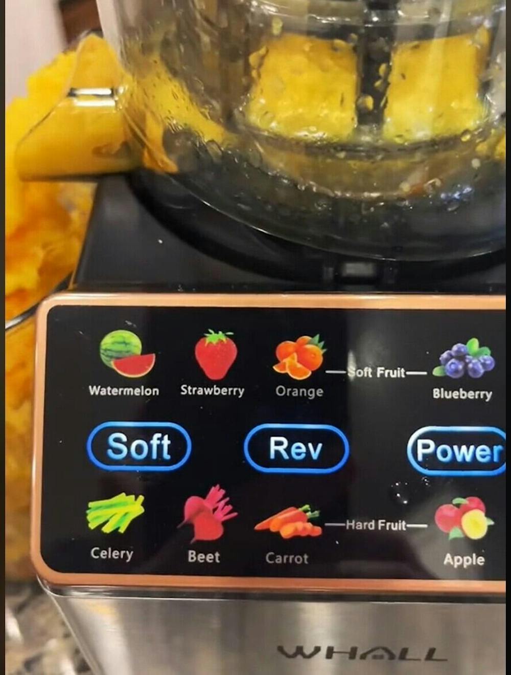 WhallPro® Cold Press Juicer Machine with Touchscreen, Slow Masticating Machines with 4.5" Extra Large Feed Chute, Reverse Function, Soft & Hard Models