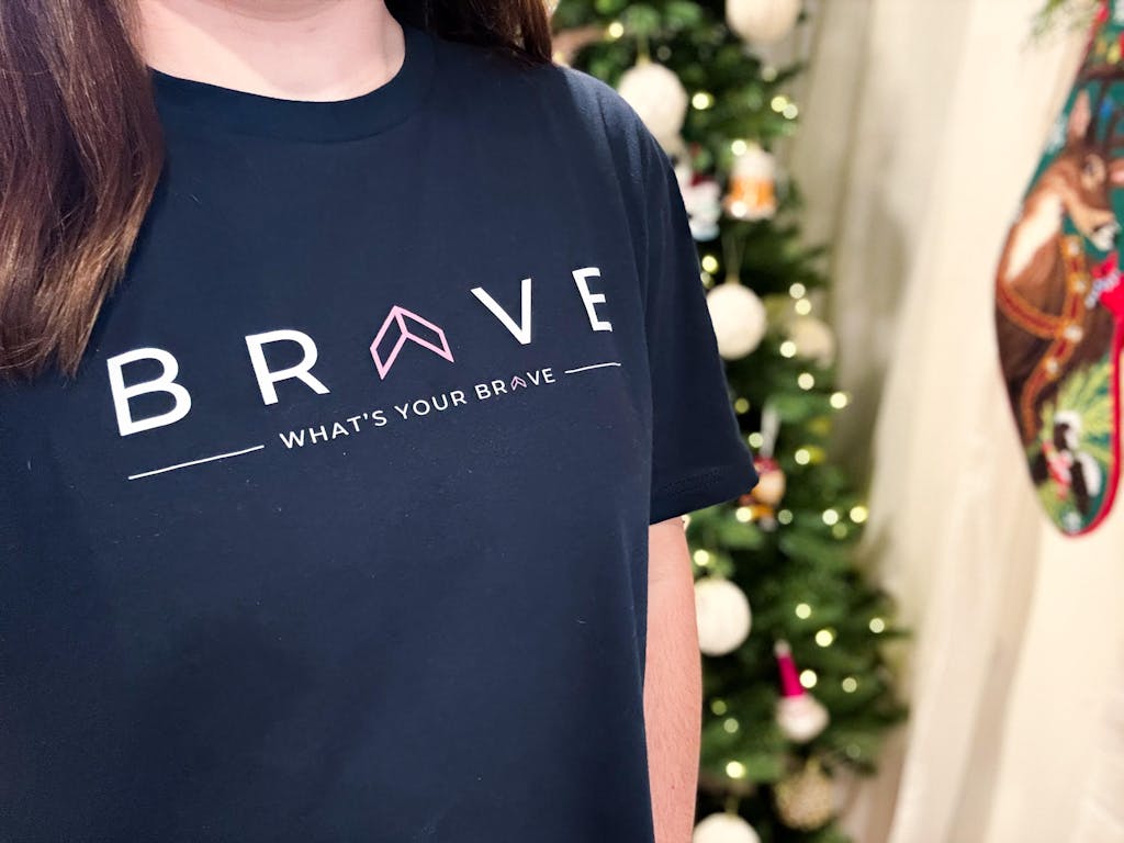 Adult BRAVE Short Sleeve Tee with Pink