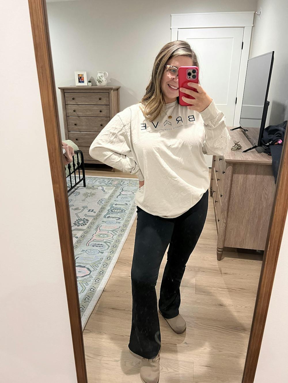 Adult BRAVE Long Sleeve Tee Slate Logo