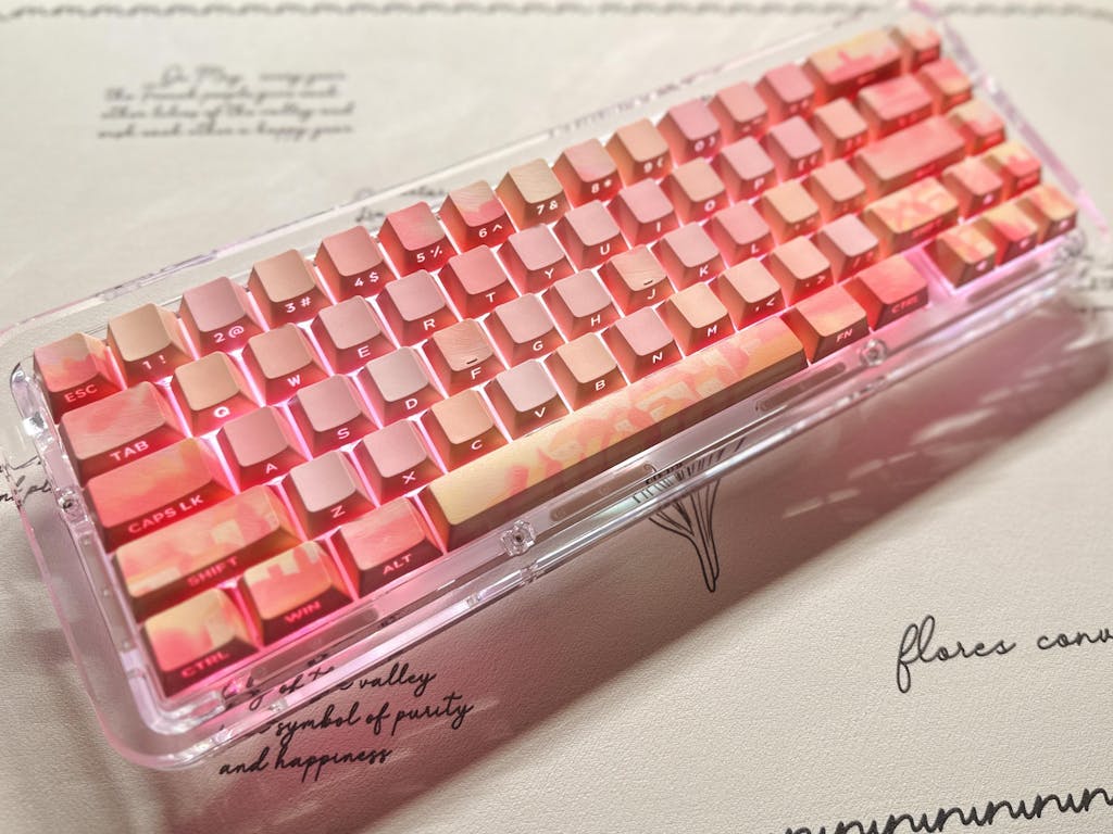 PIIFOX CKC02 Pink Oil Painting OEM Profile Keycaps 130 Keys Side