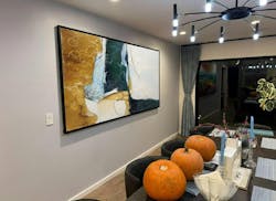 Hand Painted Art Blue, Green, and Gold Dynamic Abstract Painting On Canvas HS811