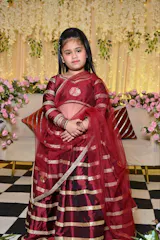 Pre Order: Maroon All Over Gota Detailed Lehenga Set