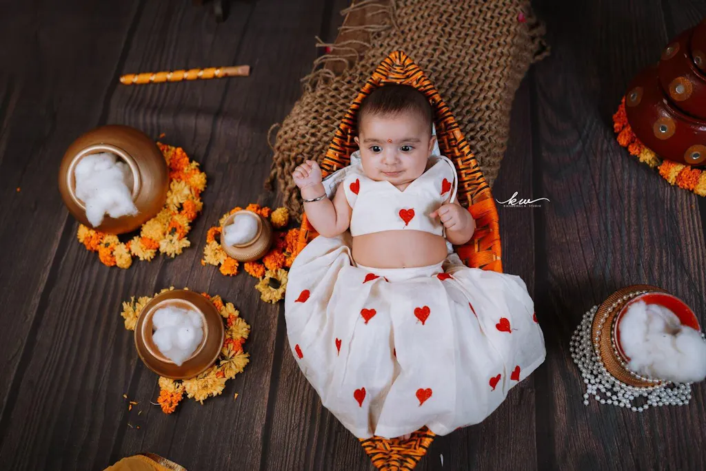 Pre Order: Hearts Embroidered Stylish Tie Knot Strap Top And Lehenga