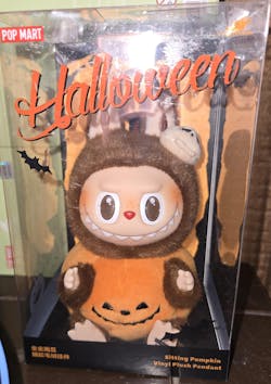 LABUBU Happy Halloween Party Series-Sitting Pumpkin Vinyl Plush Pendant