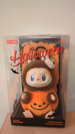LABUBU Happy Halloween Party Series-Sitting Pumpkin Vinyl Plush Pendant