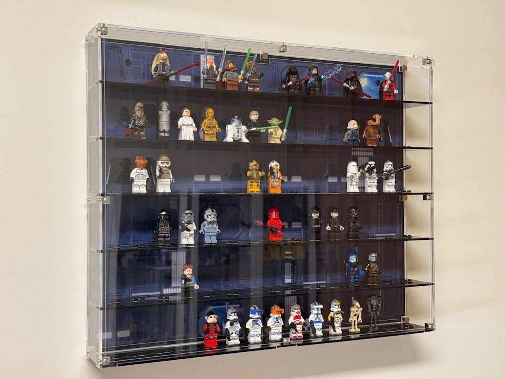 Star Wars Themed Wall Mounted Tiered Display Cases for LEGO® Minifigures