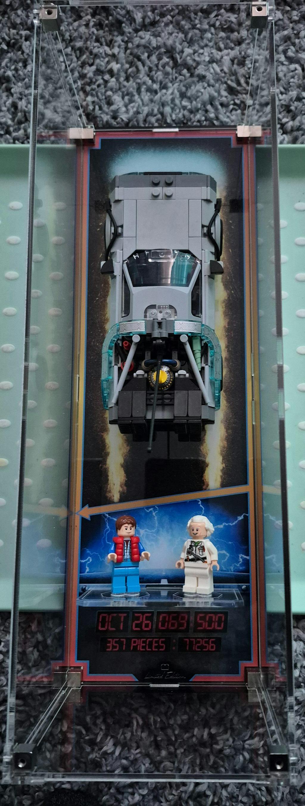 Limited Edition Wall Mounted Display Case for LEGO® Speed Champions: Time Machine from Back to the Future (77256)
