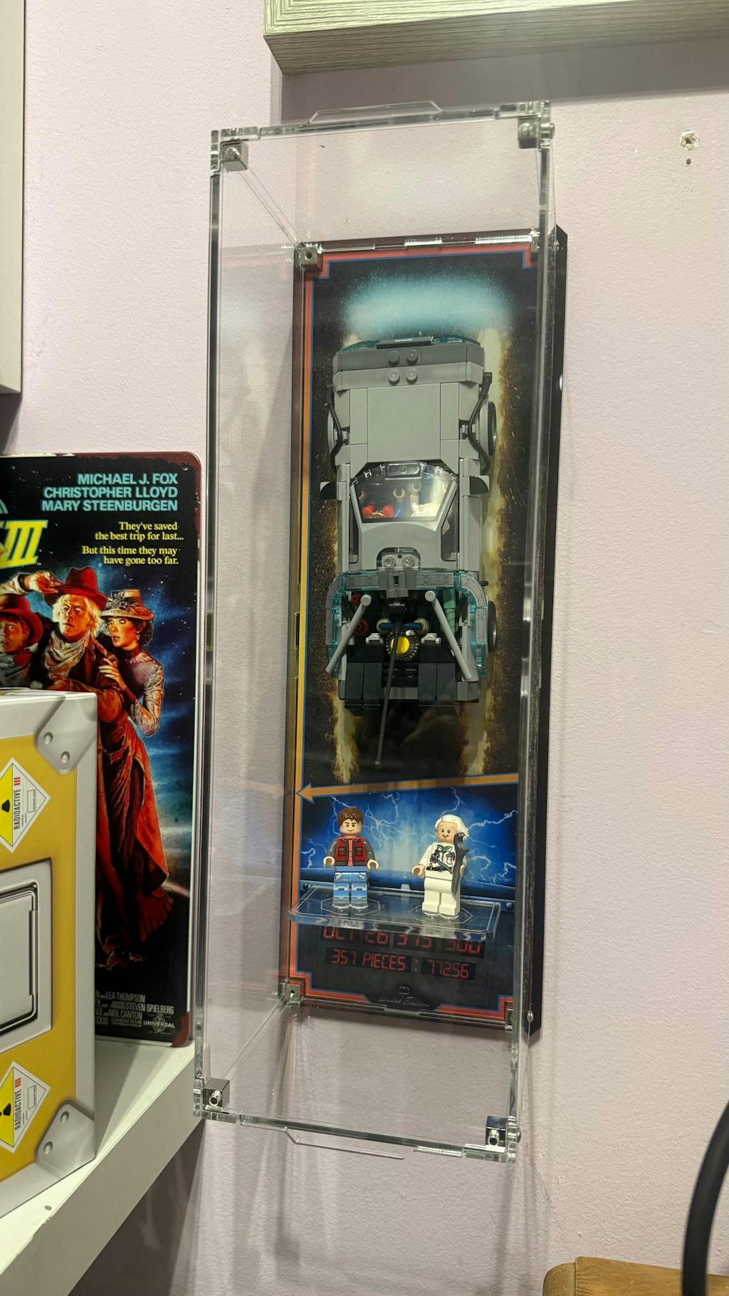 Limited Edition Wall Mounted Display Case for LEGO® Speed Champions: Time Machine from Back to the Future (77256)