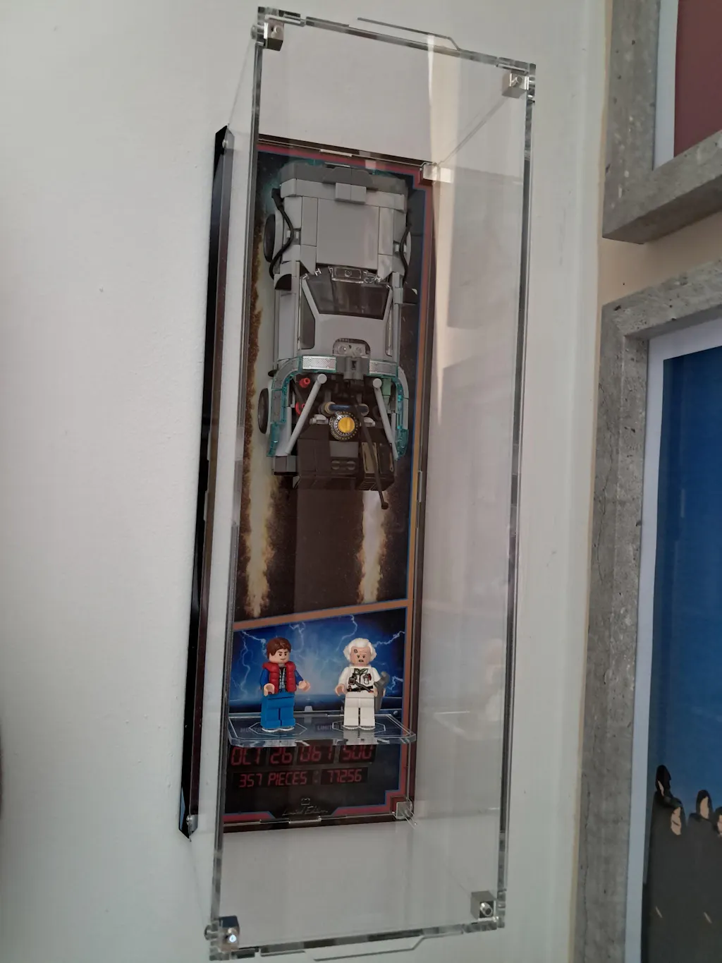 Limited Edition Wall Mounted Display Case for LEGO® Speed Champions: Time Machine from Back to the Future (77256)