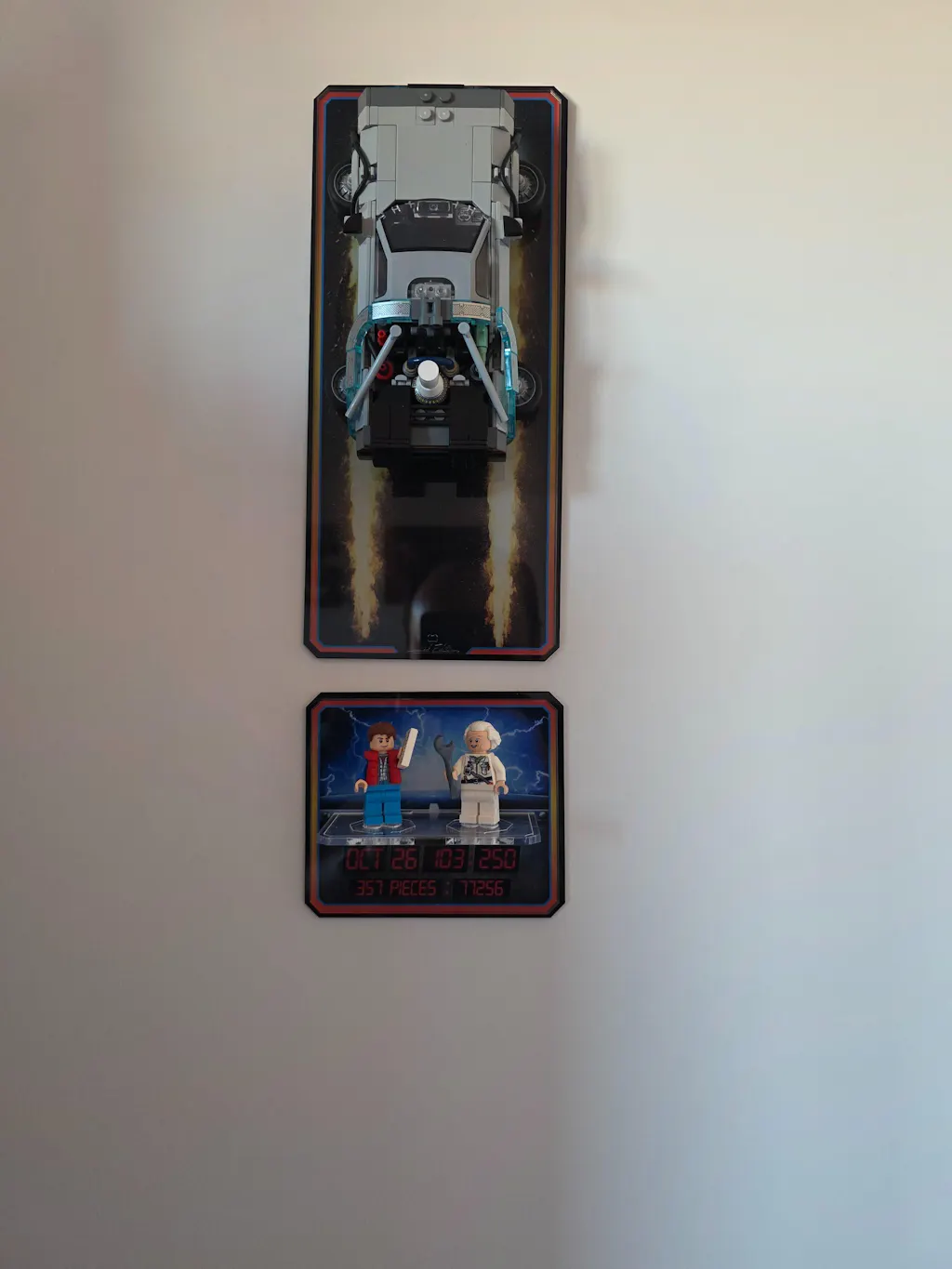 Limited Edition Wall Mounted Display Stand for LEGO® Speed Champions: Time Machine from Back to the Future (77256)