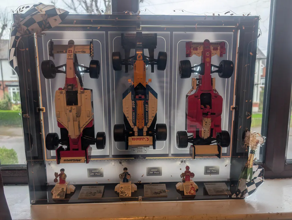 Limited Edition Wall Mountable Display Case for LEGO® Icons: F1 Legends (10330, 10353, 11375)