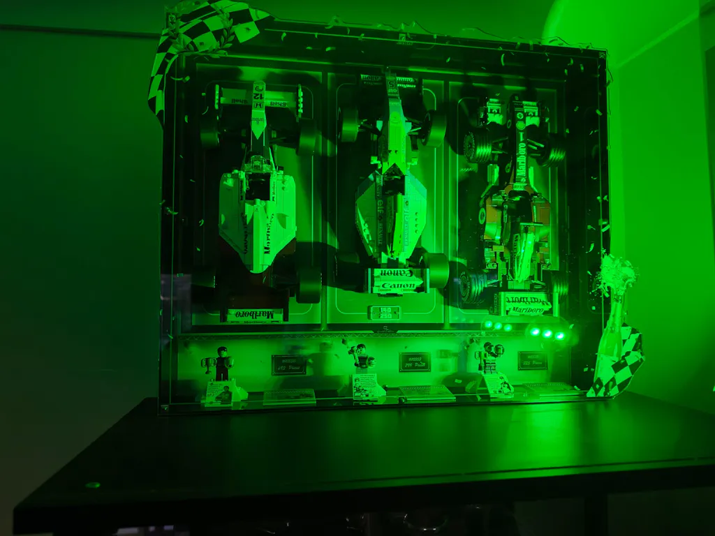 Limited Edition Wall Mountable Display Case for LEGO® Icons: F1 Legends (10330, 10353, 11375)