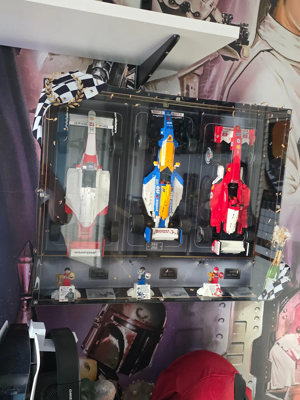Limited Edition Wall Mountable Display Case for LEGO® Icons: F1 Legends (10330, 10353, 11375)