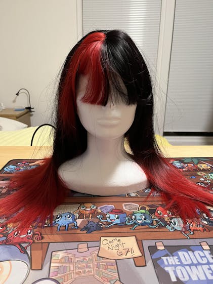 Black Red Ombre Straight Synthetic Wig NS408