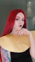 Straight Yaki Red Lace Front Synthetic Wig LF624A