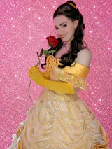 Wavy Dark Brown Braided Belle Beauty and the Beast Lace Front Synthetic Wig LF2028