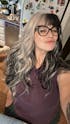 Ash Pinkish Blonde Mixed Black Wavy Synthetic Hair Wig NS521