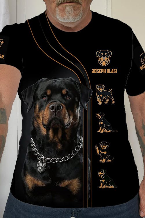 Personalized Rottweiler Portrait T Shirt Gift For Dog Lovers