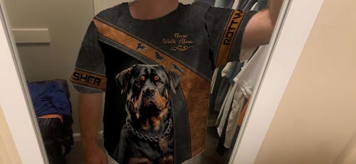 Rottweiler Custom Name Shirt Never Walk Alone Gift For Dog Lover 3D Shirts