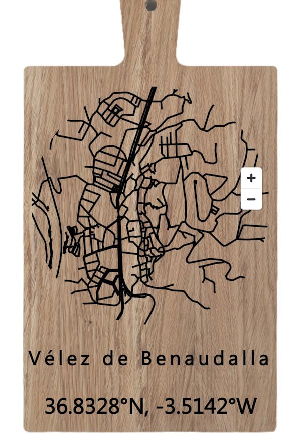 Stadskaart op borrelplank