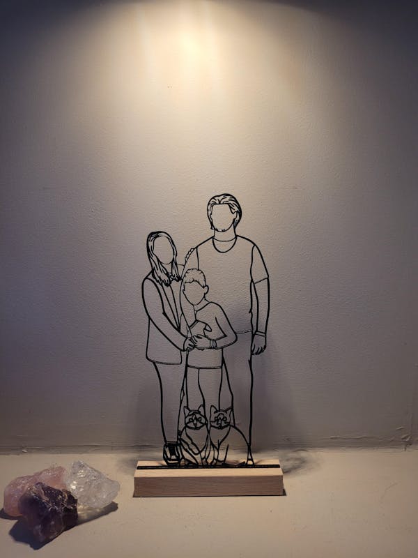 Lijntekening met houder