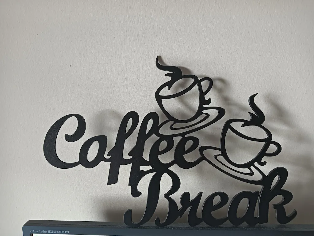 Houten wanddecoratie - Coffee break - Koffie