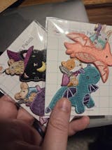 Witch Black Cat w Mouse Familiar Embroidered Patch