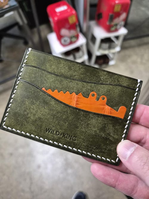 Minimalist Green Pueblo Leather Card Holder - Stupid Alligator