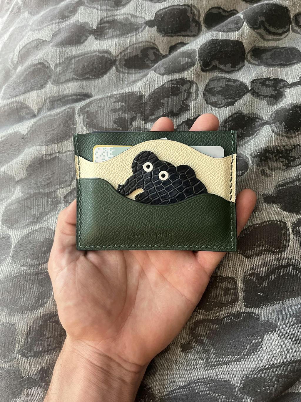Green Epsom Leather Card Holder - Stupid Elephant